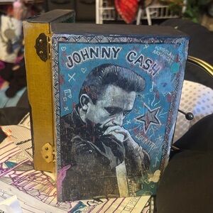 Johnny Cash Decorative Keepsake Box - Blue Graphic